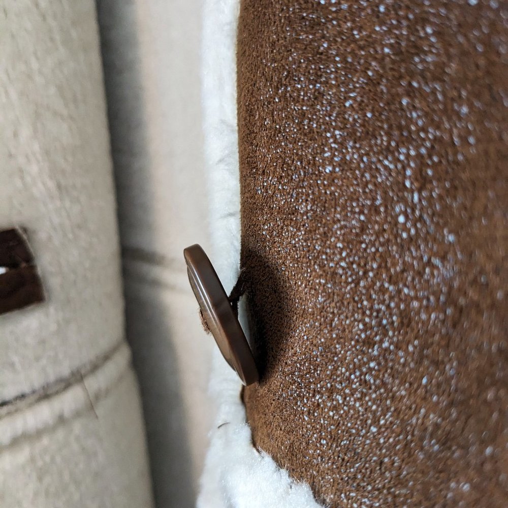RUFF HEWN Faux Suede Sherpa Lined Car Coat Sz M - Picture 8 of 8